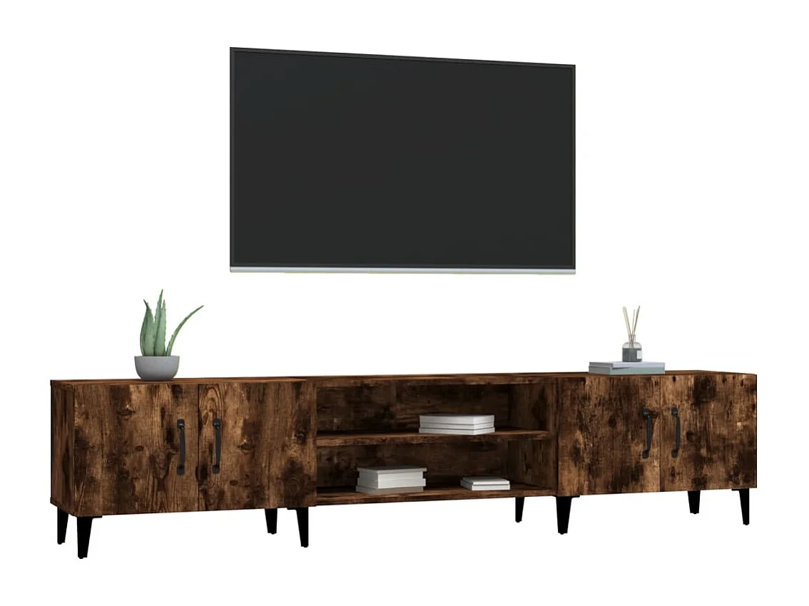 Meuble TV chêne fumé 180x31,5x40 cm bois d'ingénierie FR14220