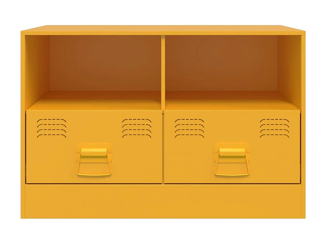 Meubles TV 2 pcs jaune moutarde 67x39x44 cm acier FR38736