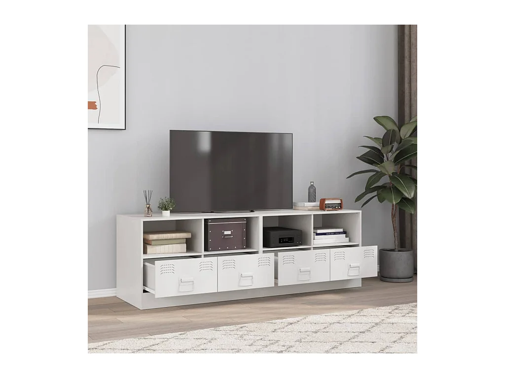 Tv-meubelen 2 st 67x39x44 cm staal wit BE238808