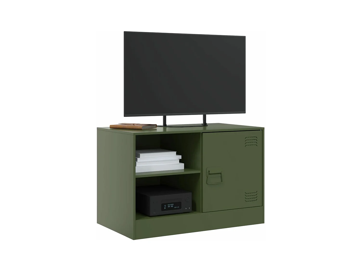 Meubles TV 2 pcs vert olive 67x39x44 cm acier FR11490