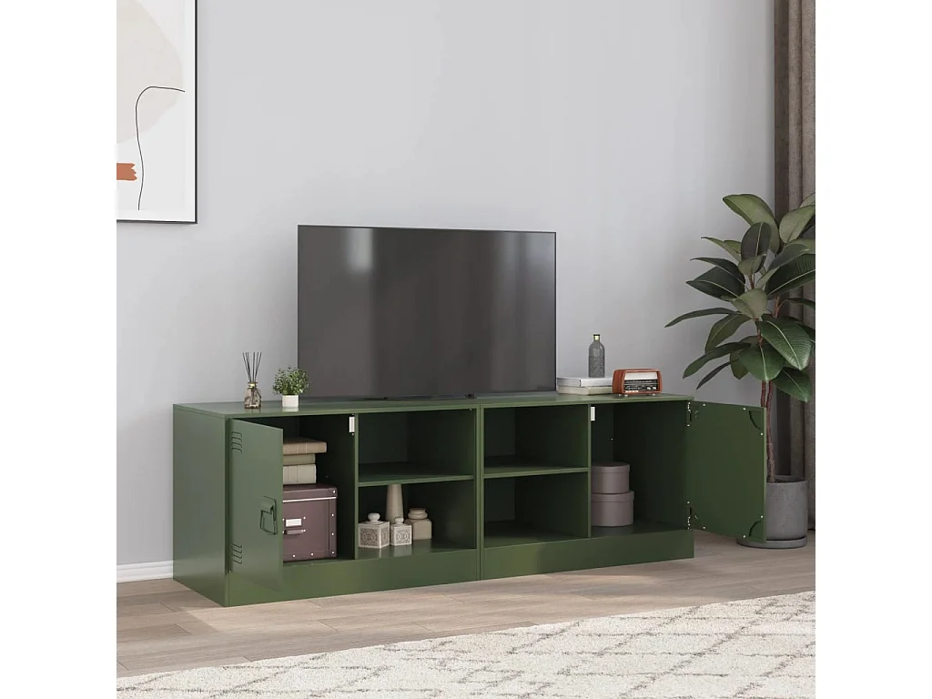 Móveis de TV 2 pcs 67x39x44 cm aço verde azeitona PT480139