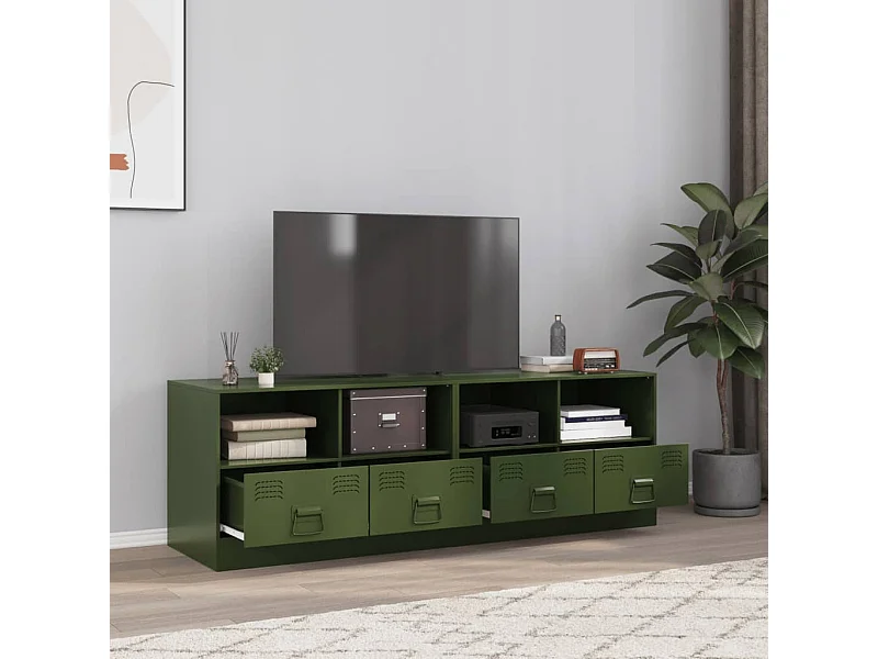 Muebles para TV 2 unidades acero verde oliva 67x39x44 cm ES455111