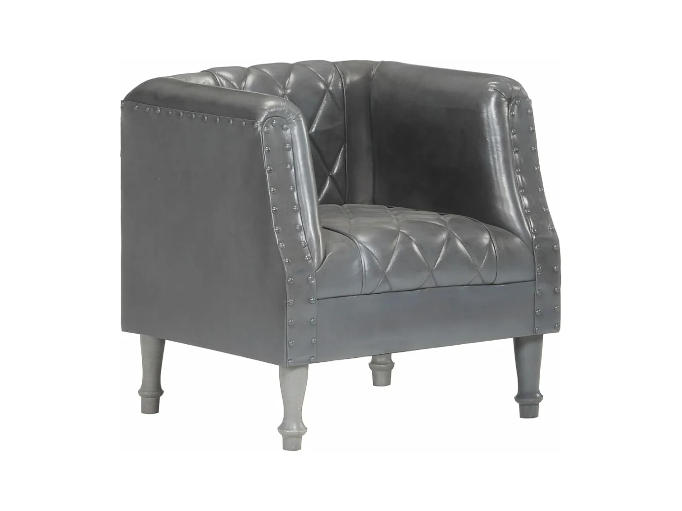 Fauteuil cabriolet Gris Cuir véritable de chèvre FR41184