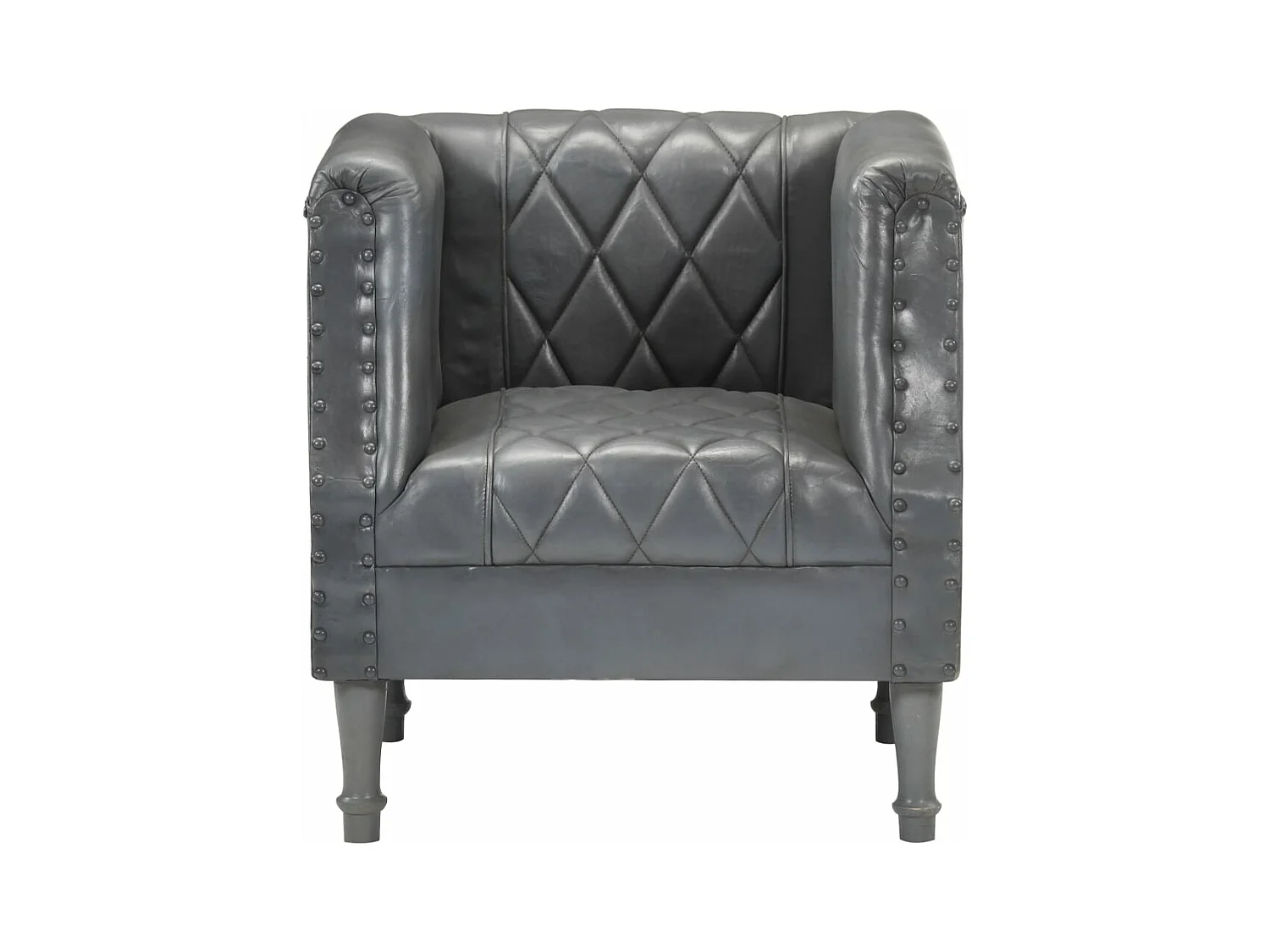 Fauteuil cabriolet Gris Cuir véritable de chèvre FR41184