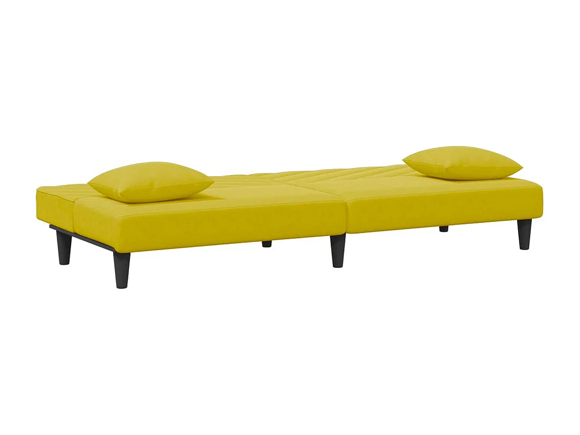 Ensemble de canapés 2 pcs avec coussins jaune velours FR71603