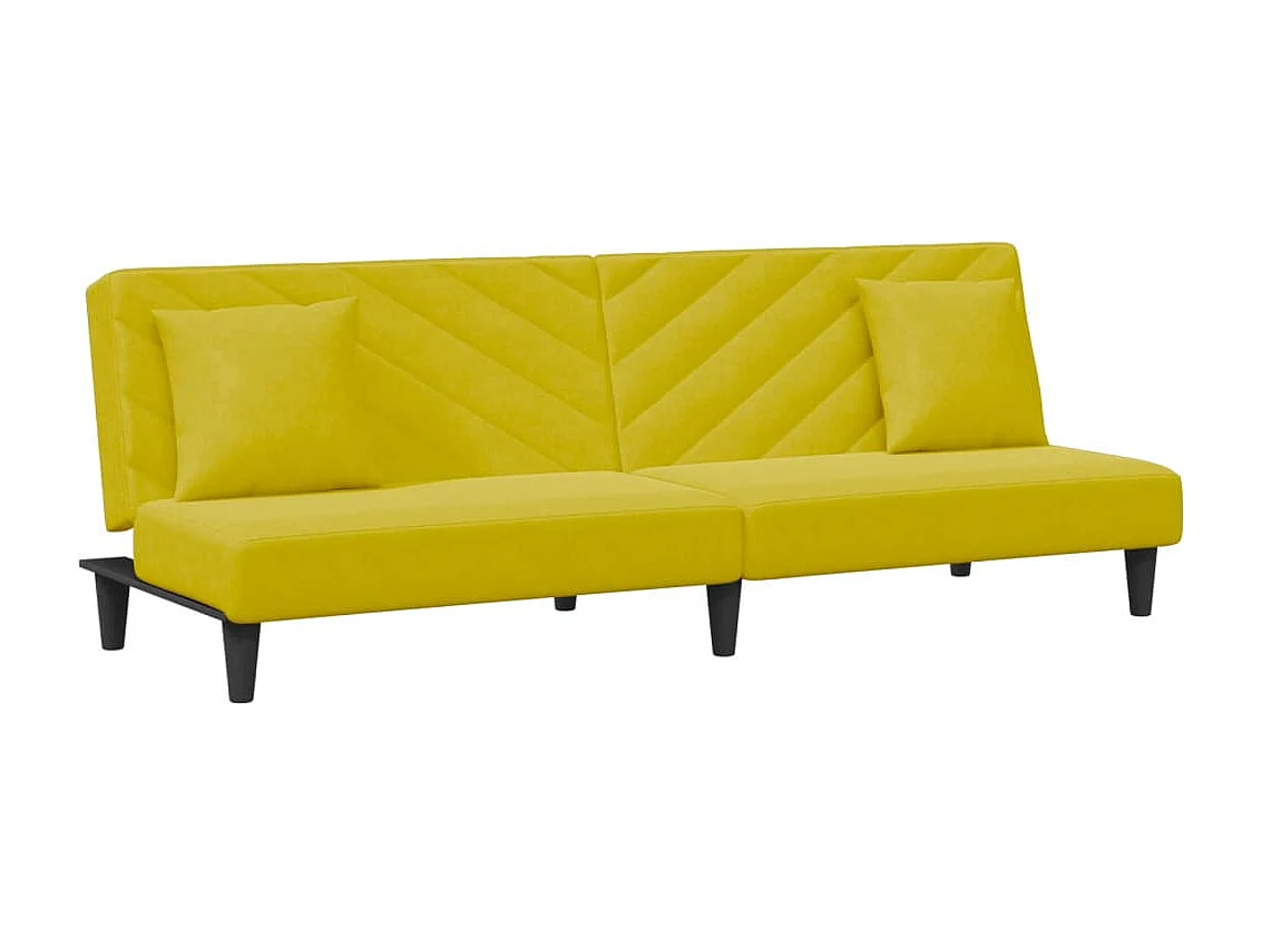 2 pcs conjunto de sofás com almofadas veludo amarelo PT680451