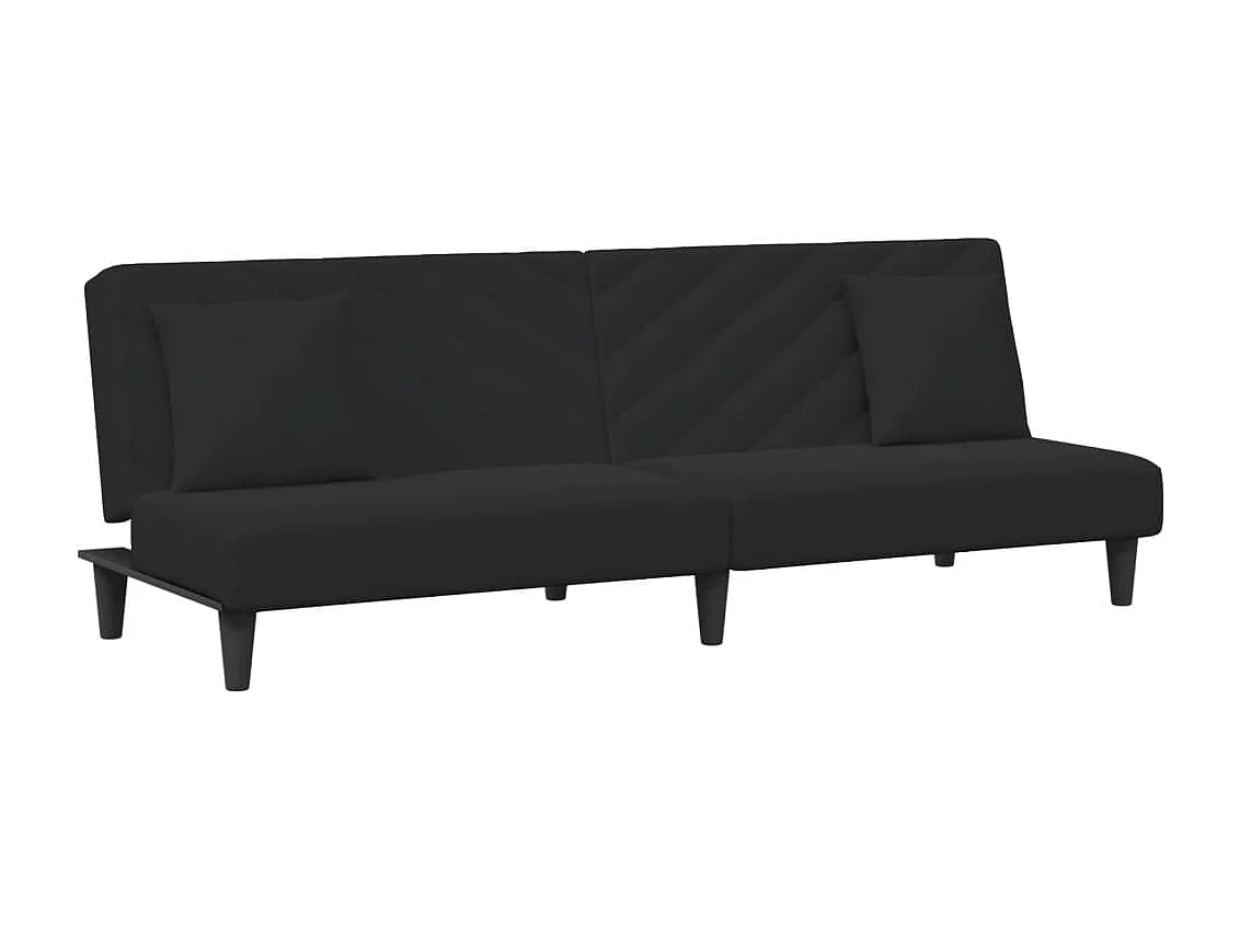 Ensemble de canapés 2 pcs avec coussins noir velours FR49830