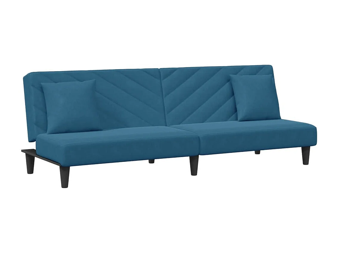 Ensemble de canapés 2 pcs avec coussins bleu velours FR49976