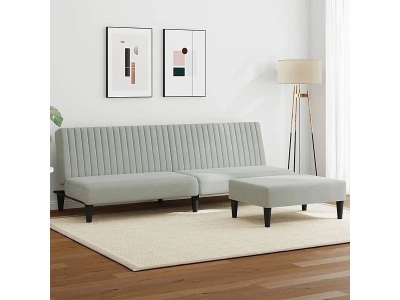 Ensemble de canapés 2 pcs gris clair velours FR84533