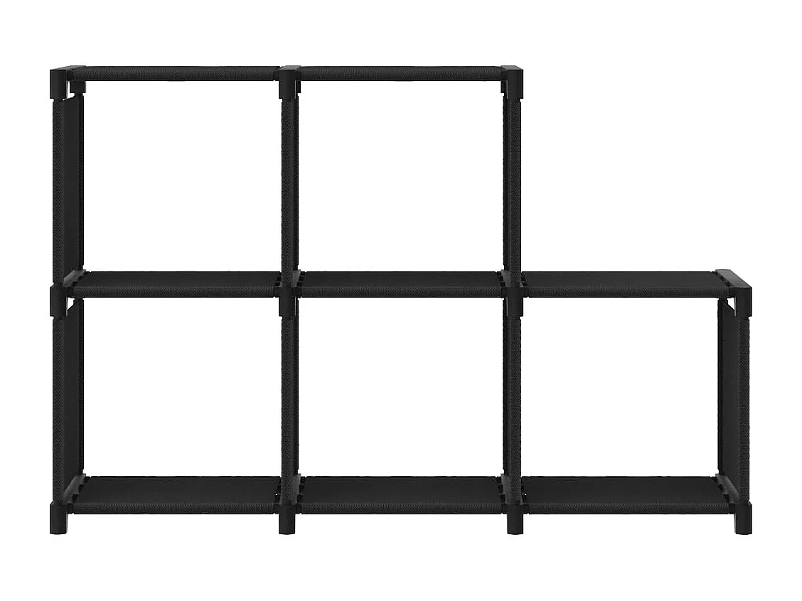 Kast met 5 vakken 103x30x72,5 cm stof zwart BE213693