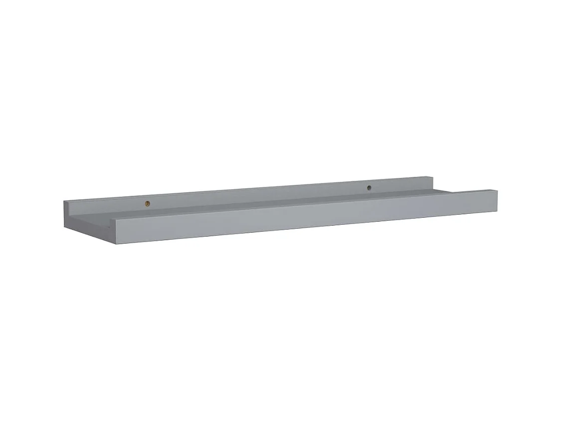 Lot de 2 Étagères à rebord pour cadre photo Gris 40x9x3 cm MDF FR48217
