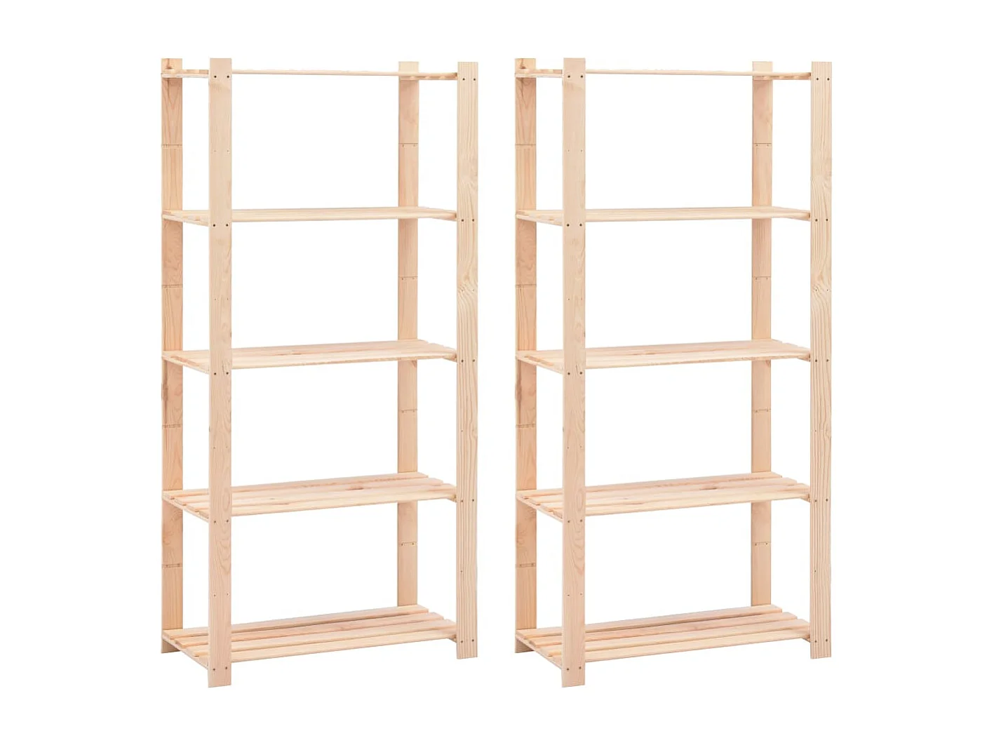 Lot de 2 Étagères de rangement à 5 niveaux 80x38x170 cm 250 kg FR15016