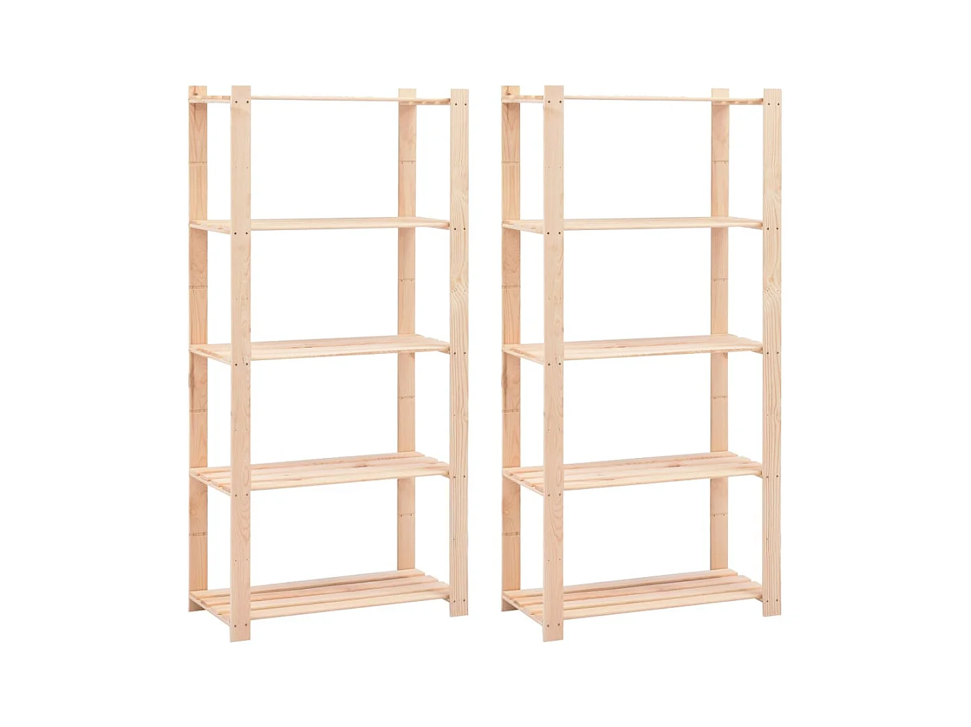Lot de 2 Étagères de rangement à 5 niveaux 80x38x170 cm 250 kg FR15016