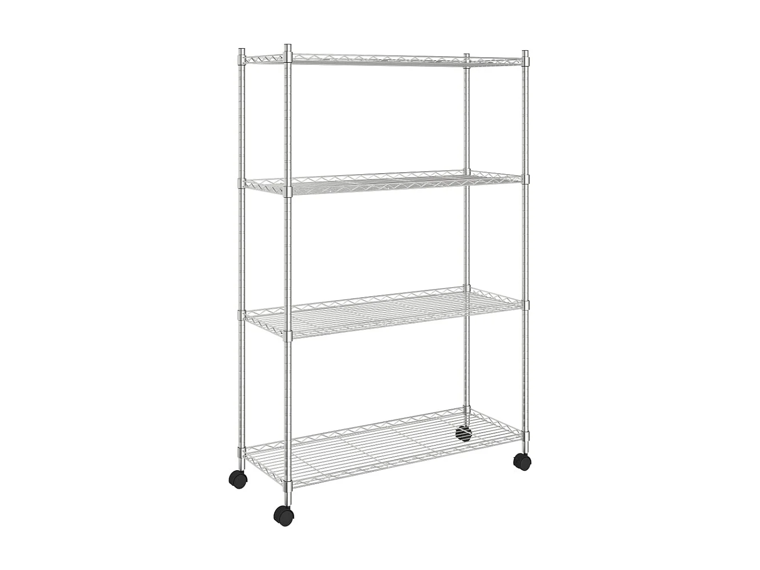 Opbergrek 4-laags met wielen 200 kg 90x35x142 cm chroomkleurig BE765748