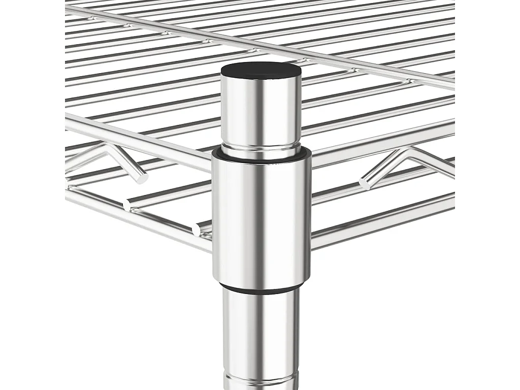 Opbergrek 4-laags met wielen 200 kg 90x35x142 cm chroomkleurig BE765748