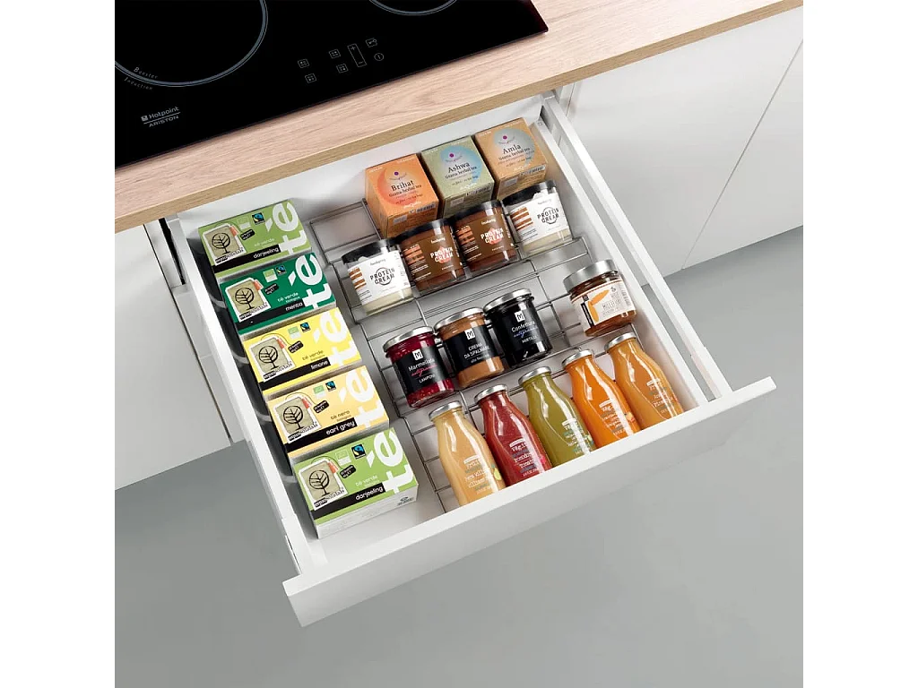 Kruidenrekjes X-Pand 2 st 4-laags uitschuifbaar zilverkleurig BE533114