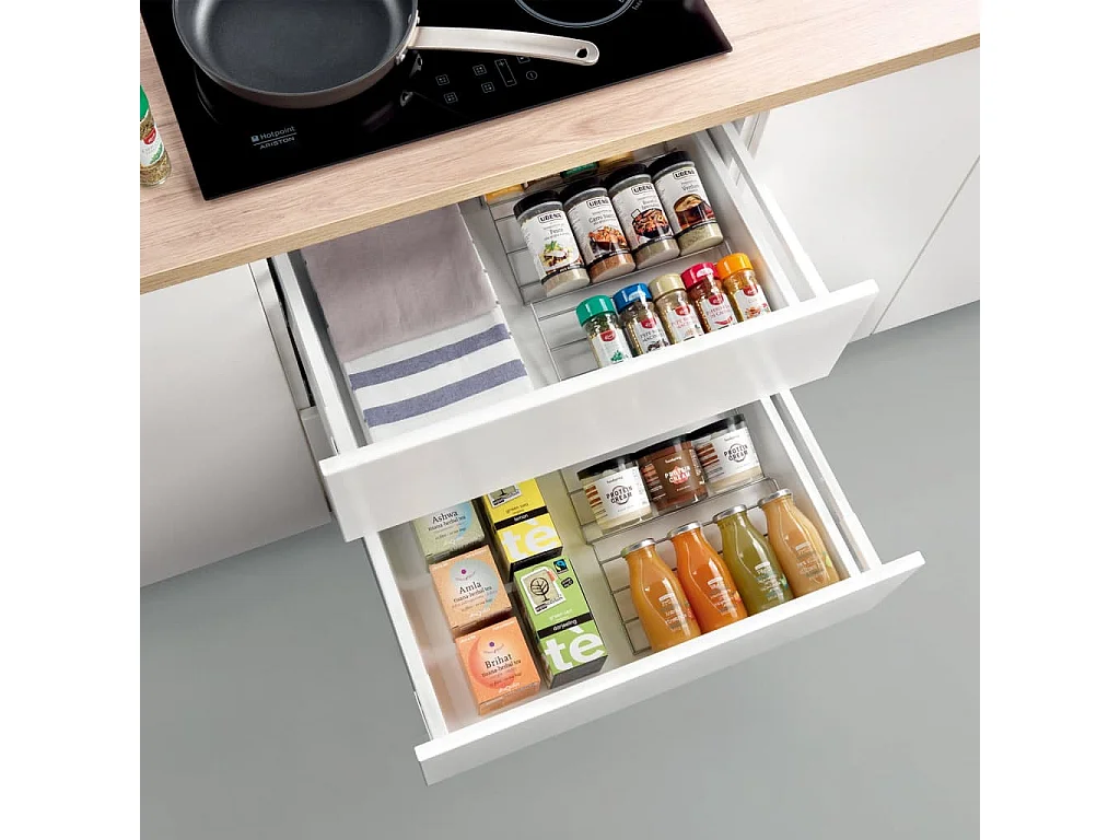 Kruidenrekjes X-Pand 2 st 4-laags uitschuifbaar zilverkleurig BE533114