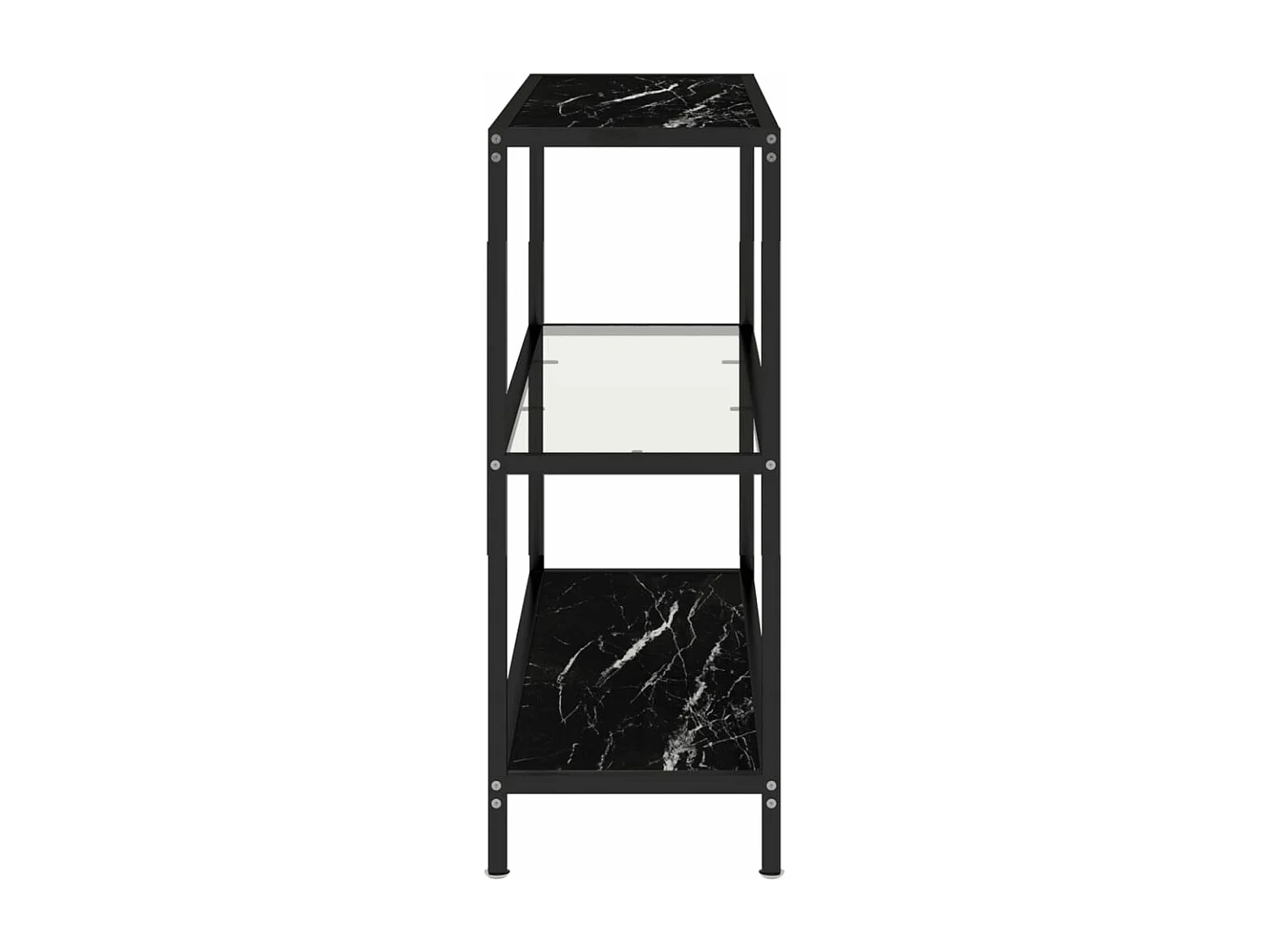 Schap 100x36x90 cm gehard glas transparant zwartmarmerkleurig BE675029