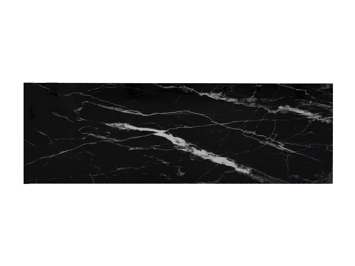 Schap 100x36x90 cm gehard glas transparant zwartmarmerkleurig BE675029