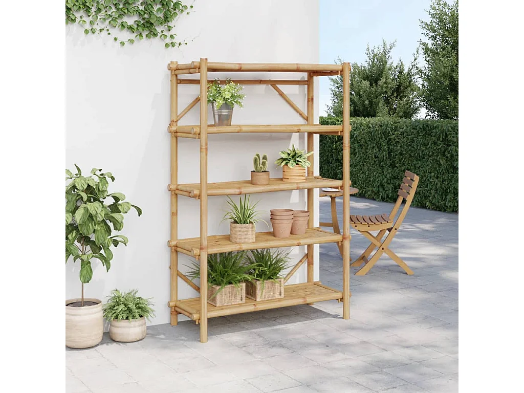 Estante com 5 prateleiras 100x40x150 cm bambu PT450664