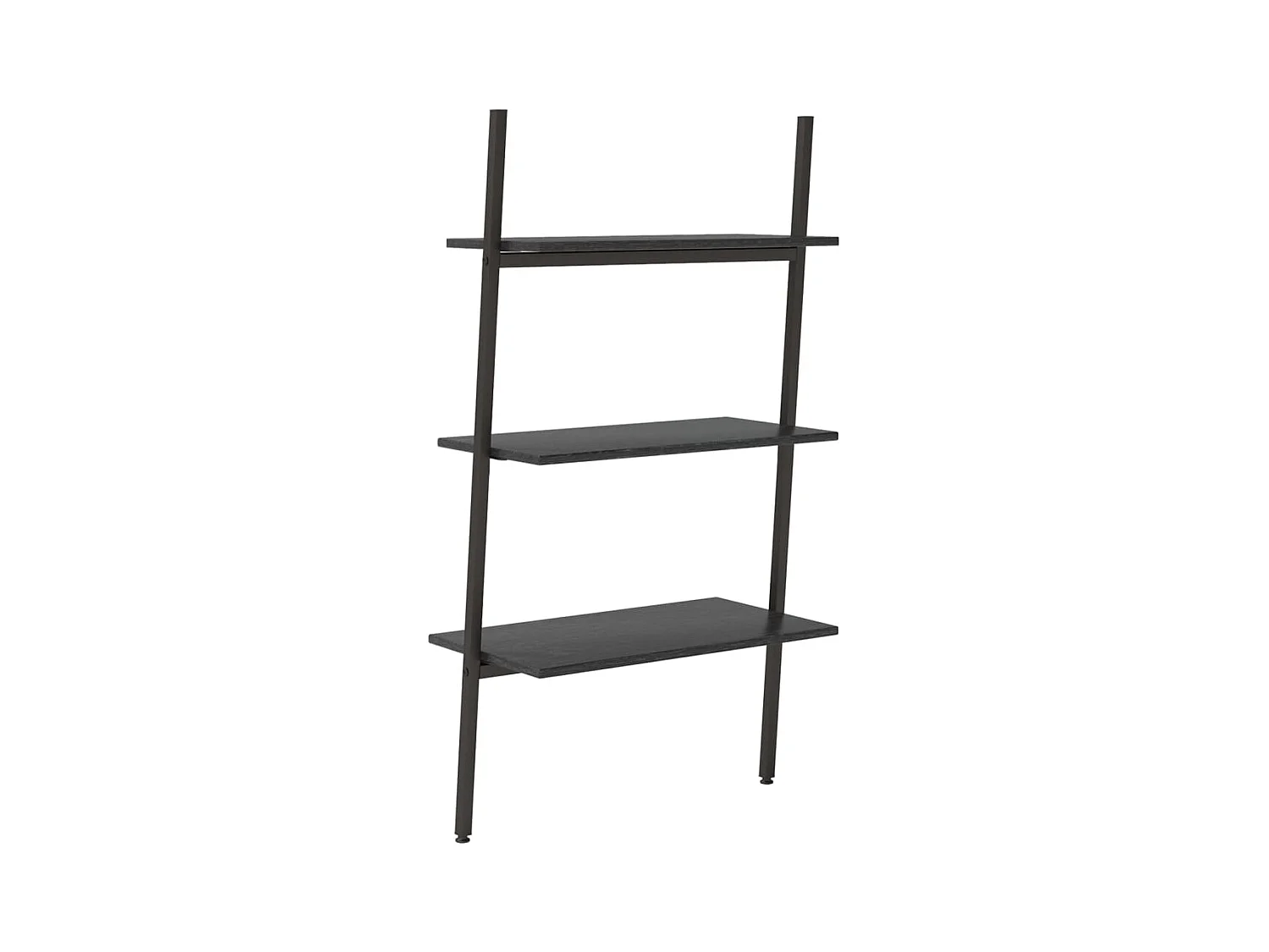 Ladderrek met 3 schappen 64x34x116 cm zwart BE709141