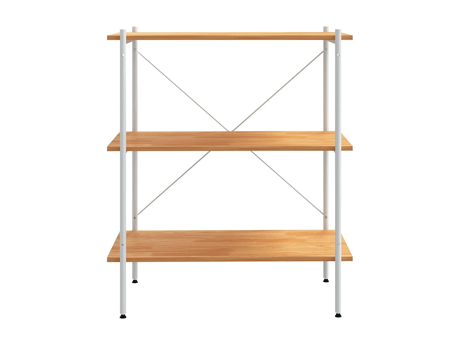 Étagère à 3 niveaux Blanc et chêne 80x40x92 cm FR40080