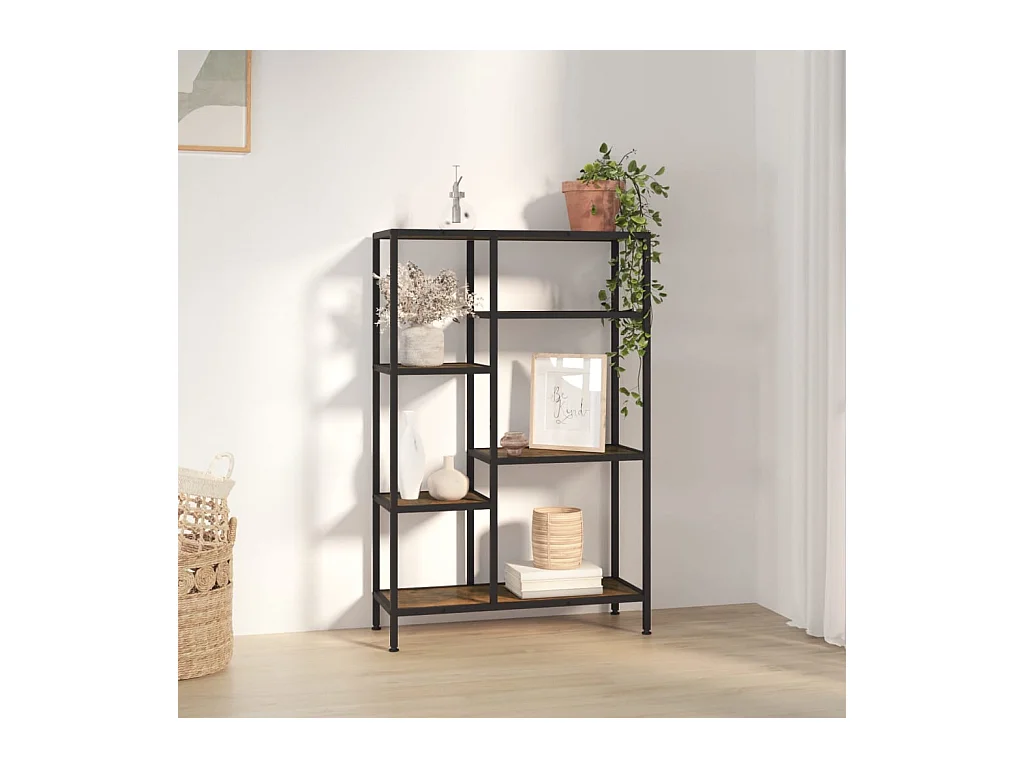 Étagère à livres 80x30x120 cm Acier et bois d'ingénierie FR60379