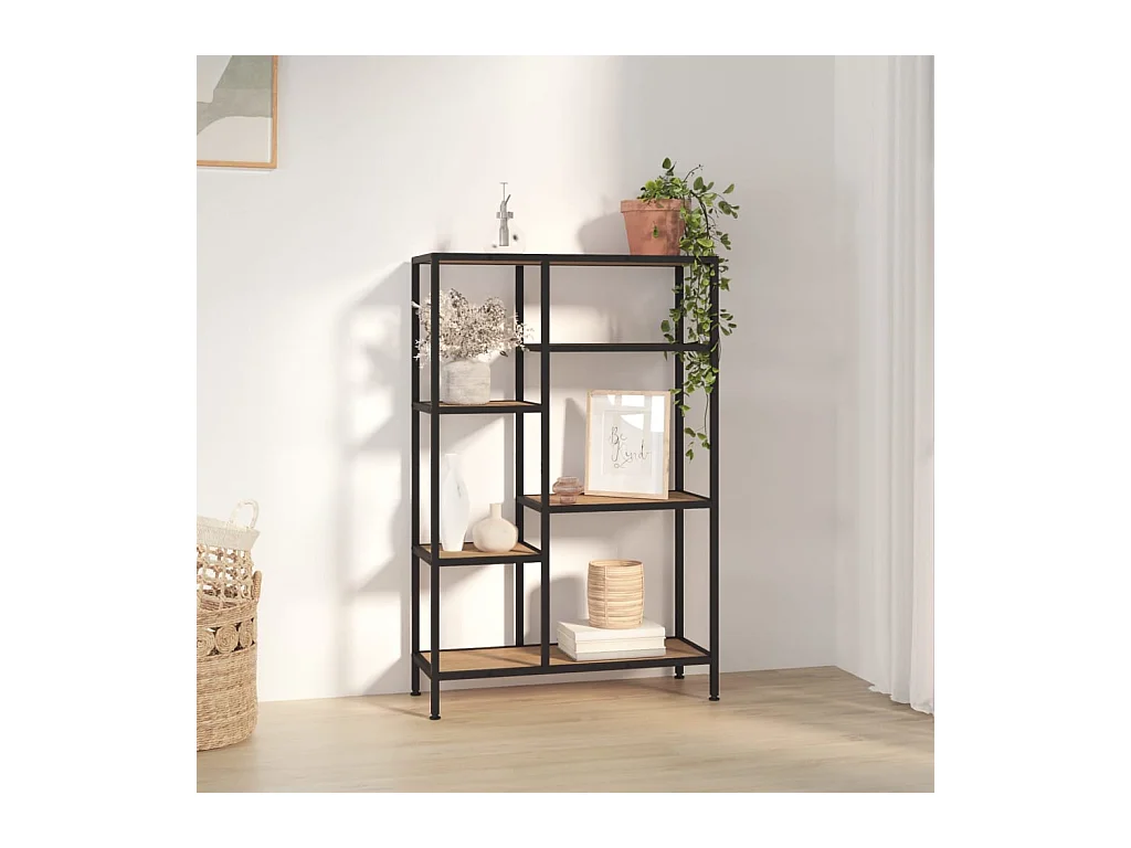 Étagère à livres 80x30x120 cm Acier et bois d'ingénierie FR31641