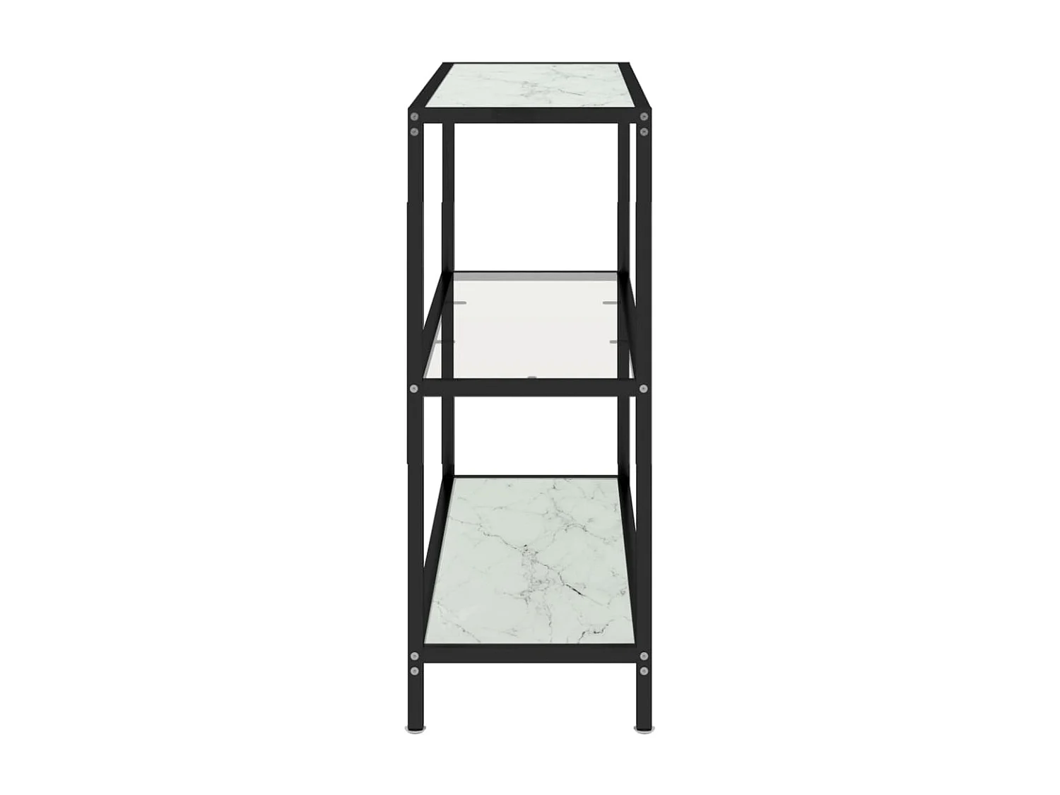 Schap 100x36x90 cm gehard glas transparant en witmarmerkleurig BE230683