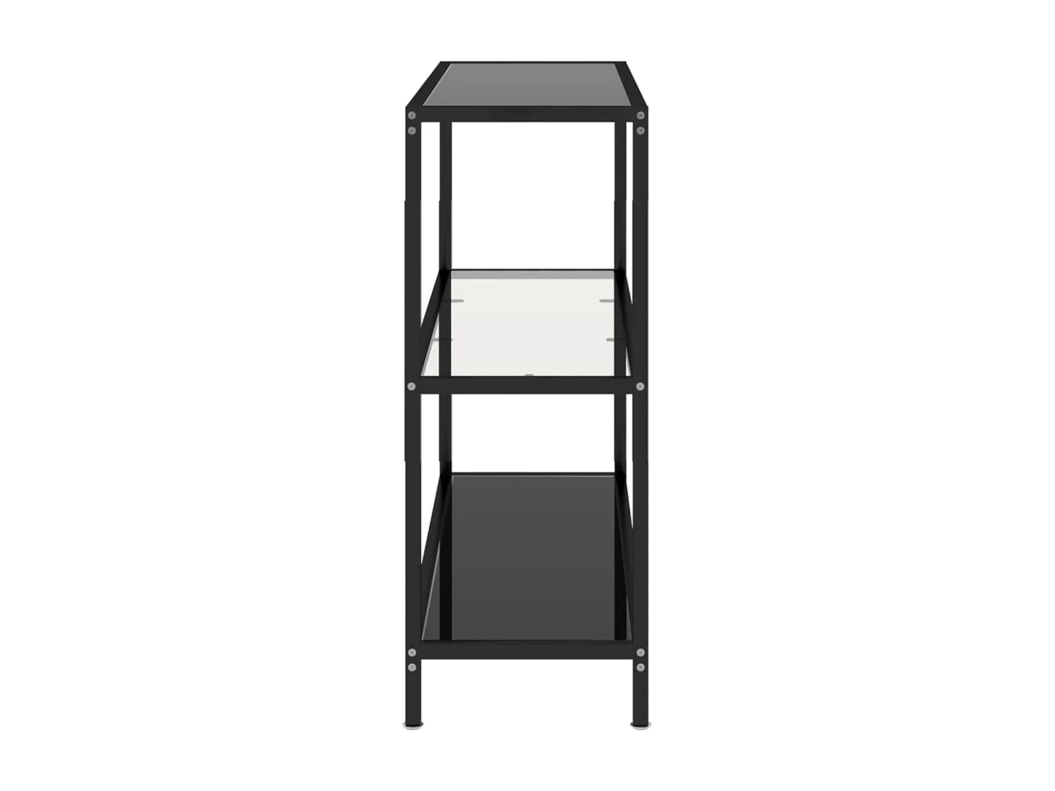 Schap 100x36x90 cm gehard glas transparant en zwart BE859174