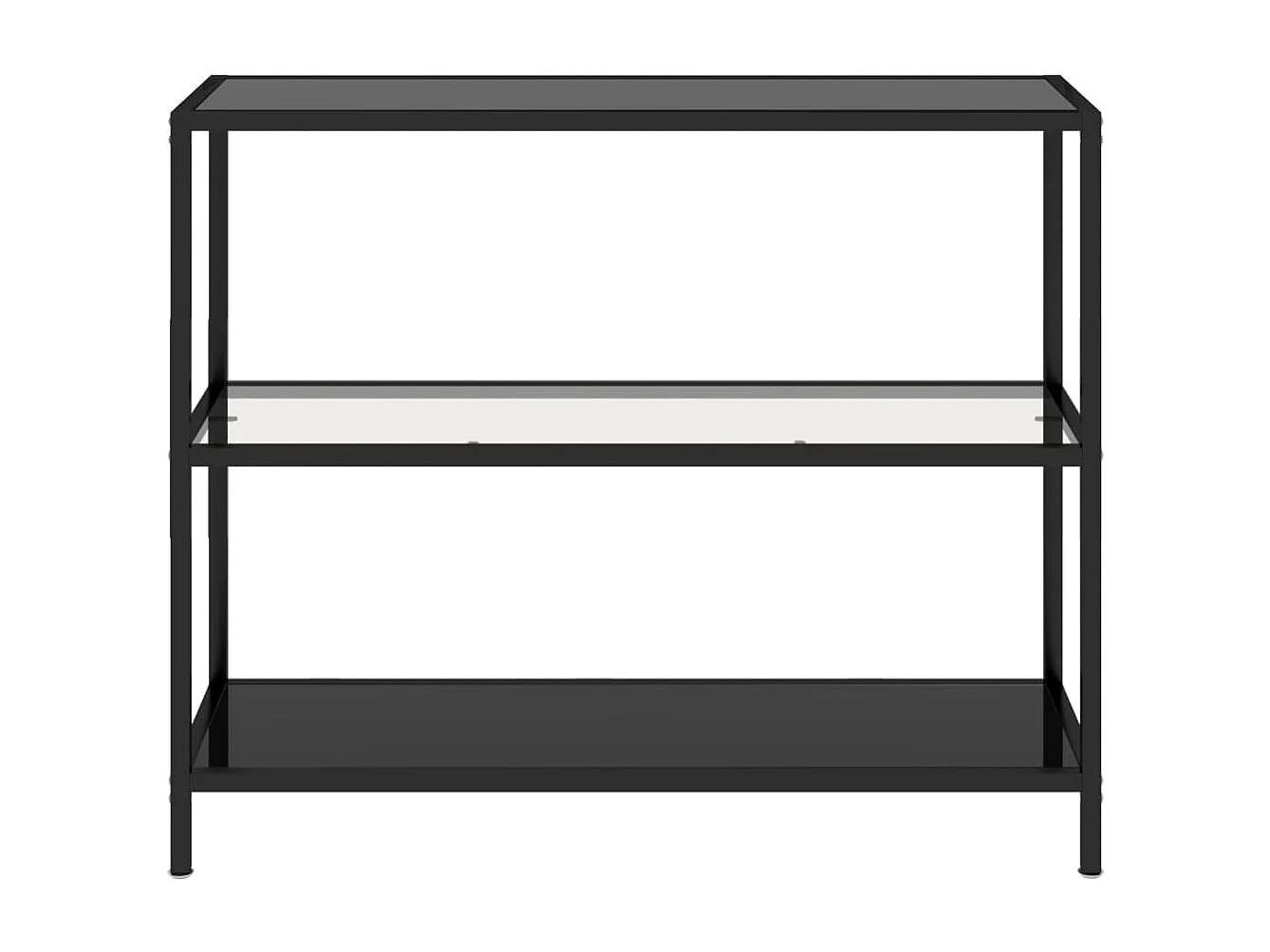 Schap 100x36x90 cm gehard glas transparant en zwart BE859174