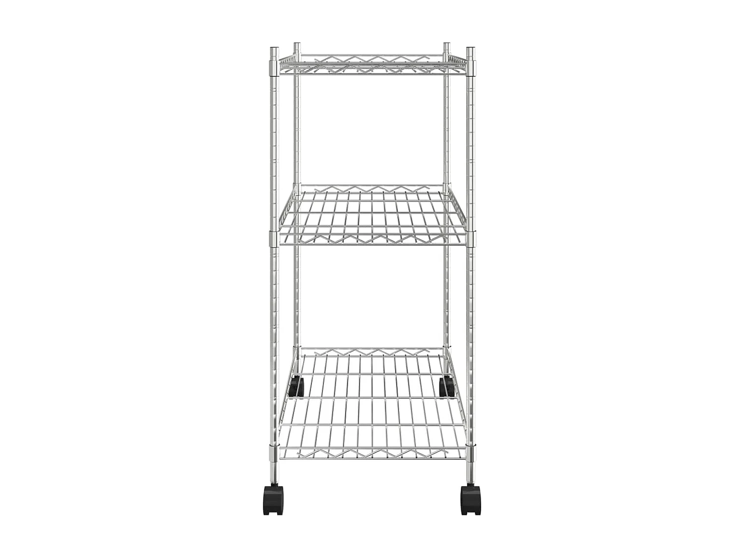 Estantería de 3 niveles con ruedas cromado 60x35x81 cm 150 kg ES682815