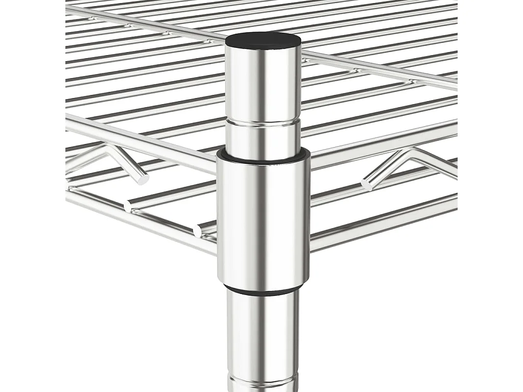 Étagère de rangement 3 niveaux et roues 60x35x81cm chrome 150kg FR53920