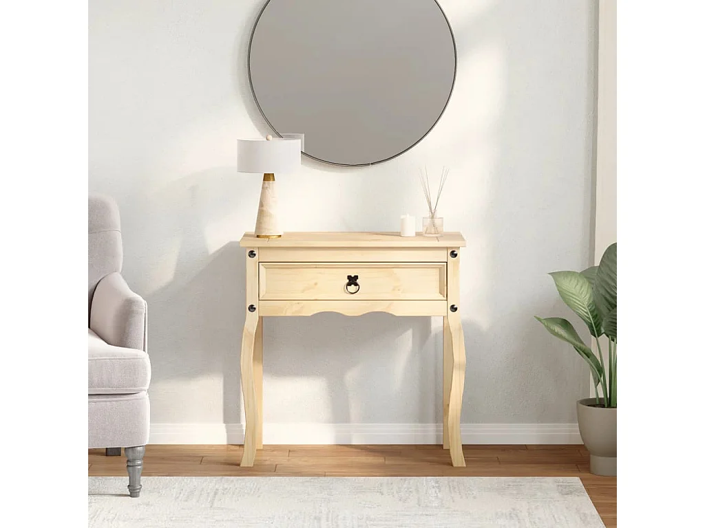 Table console Corona 73x35x73 cm bois de pin massif FR80703
