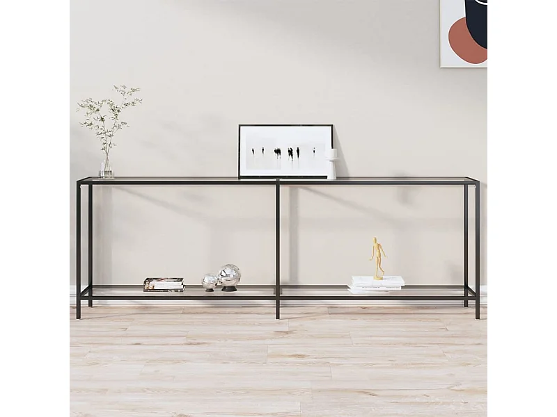 Wandtafel 220x35x75,5 cm gehard glas transparant BE548619