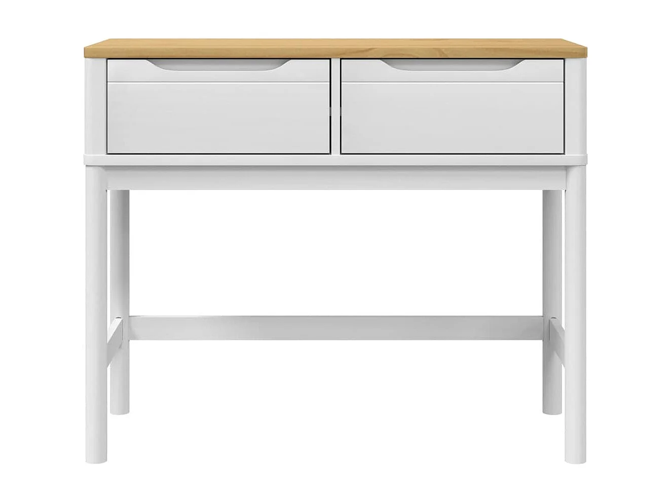 Table console FLORO blanc 89,5x36,5x73 cm bois de pin massif FR79892