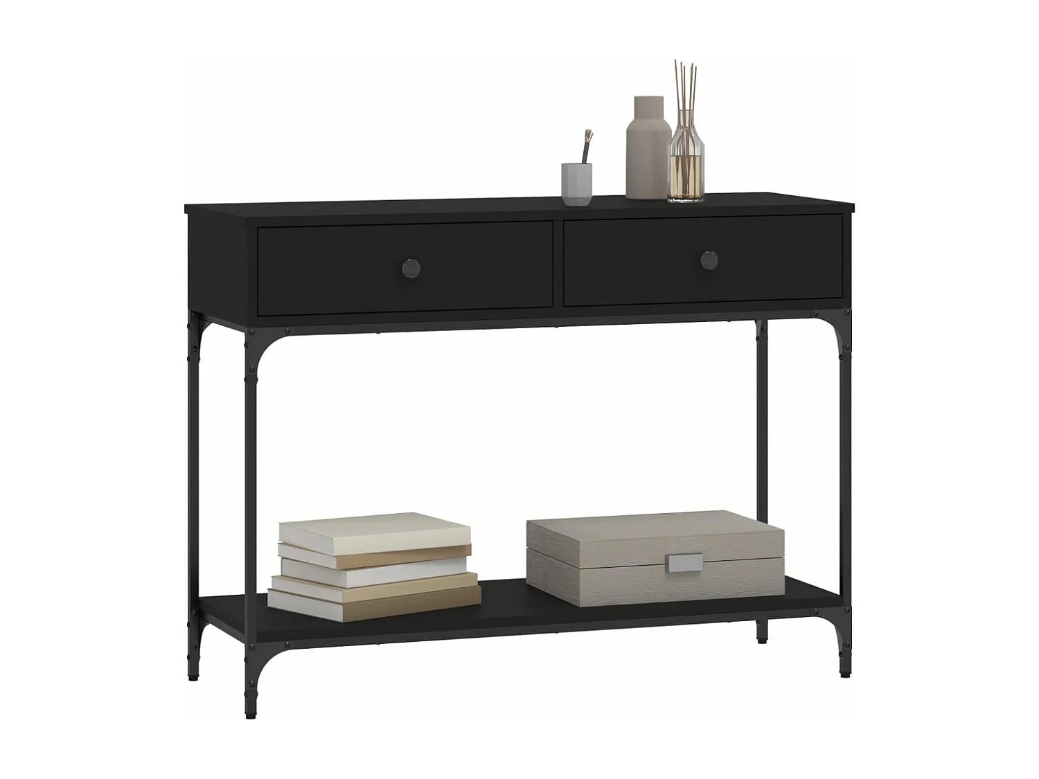 Mesa consola 100x34,5x75 cm derivados de madeira preto PT426906