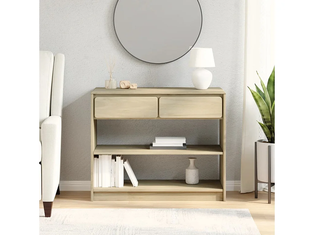 Table console SAUDA chêne 89,5x36,5x73 cm bois de pin massif FR77859