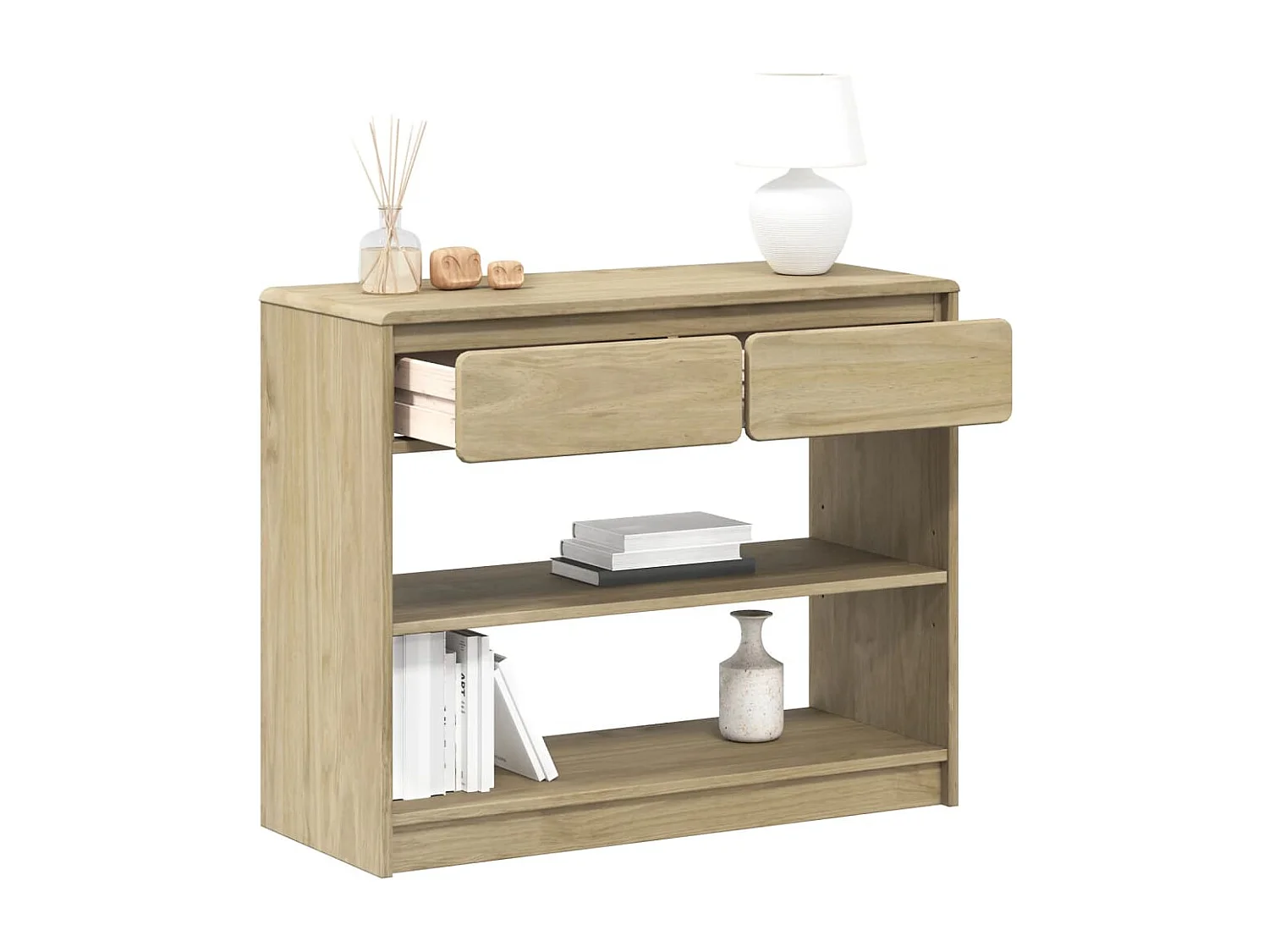 Wandtafel SAUDA 89,5x36,5x73 cm massief grenenhout eikenkleurig BE526099