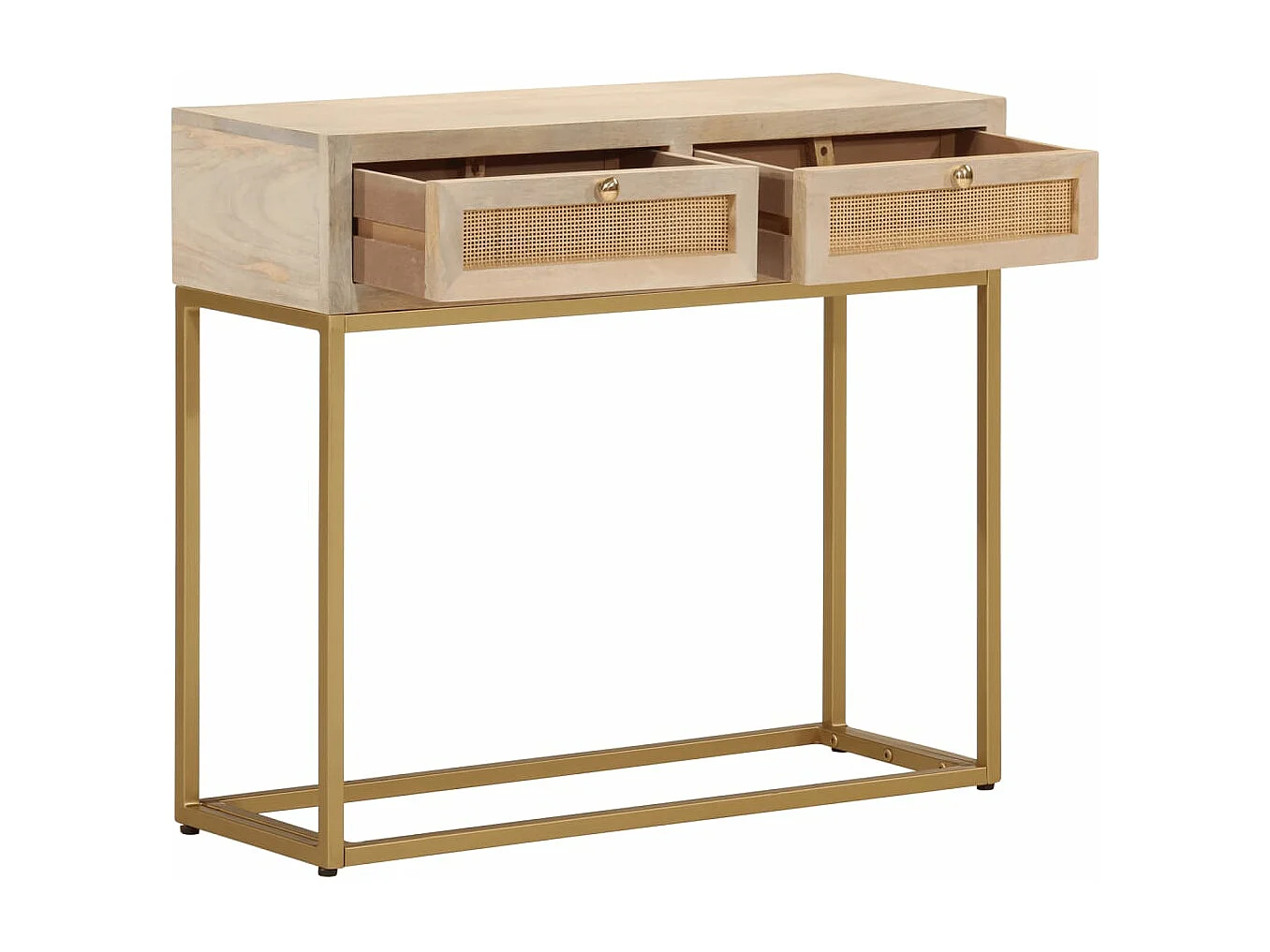 Table console 90x30x76 cm bois massif de manguier et fer FR65880