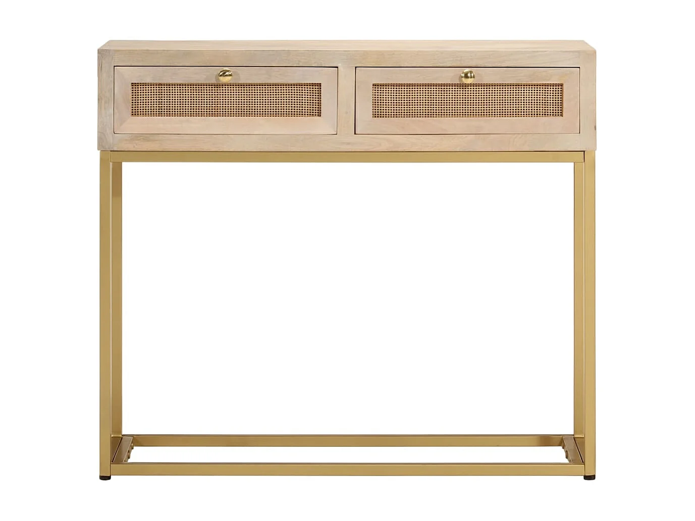 Table console 90x30x76 cm bois massif de manguier et fer FR65880