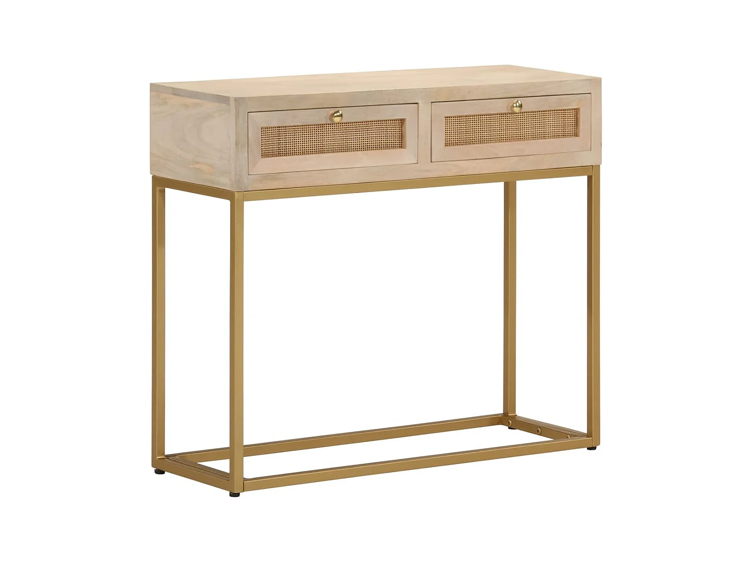 Table console 90x30x76 cm bois massif de manguier et fer FR65880