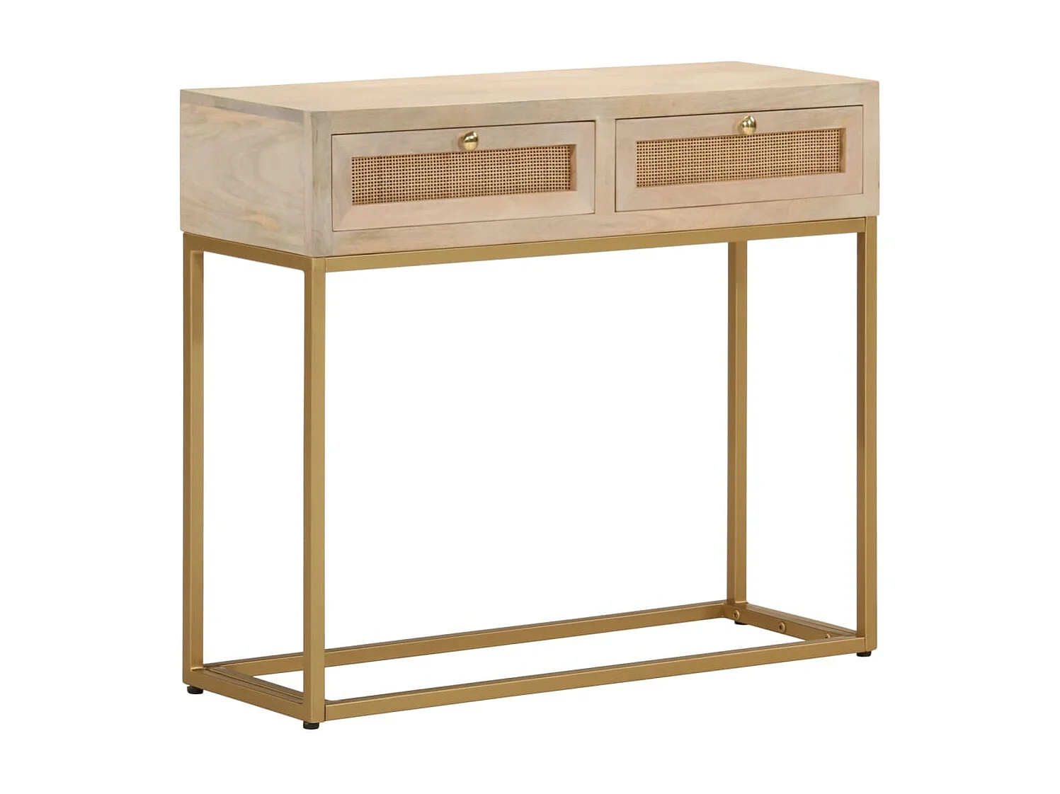 Table console 90x30x76 cm bois massif de manguier et fer FR65880