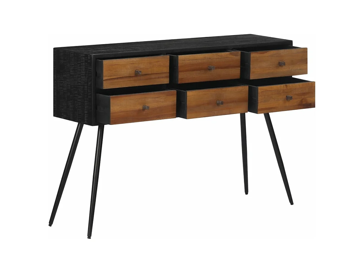 Table console avec tiroirs 116x30x76 cm teck massif récupéré FR60841
