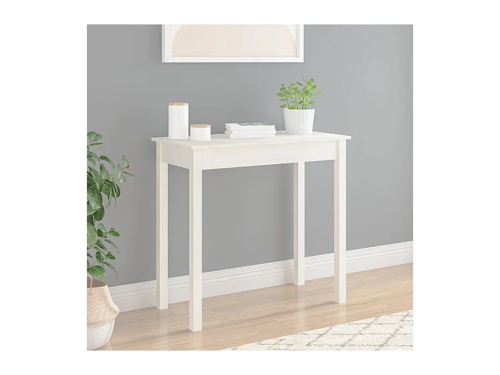 Table console Blanc 80x40x75 cm Bois massif de pin FR87962