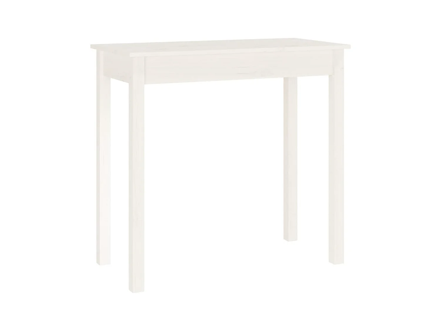 Mesa consola de madera maciza de pino blanco 80x40x75 cm ES309622