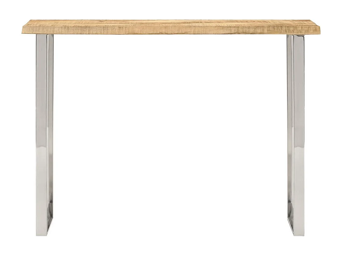 Mesa consola con borde natural madera mango maciza 105x33x76 cm ES895149