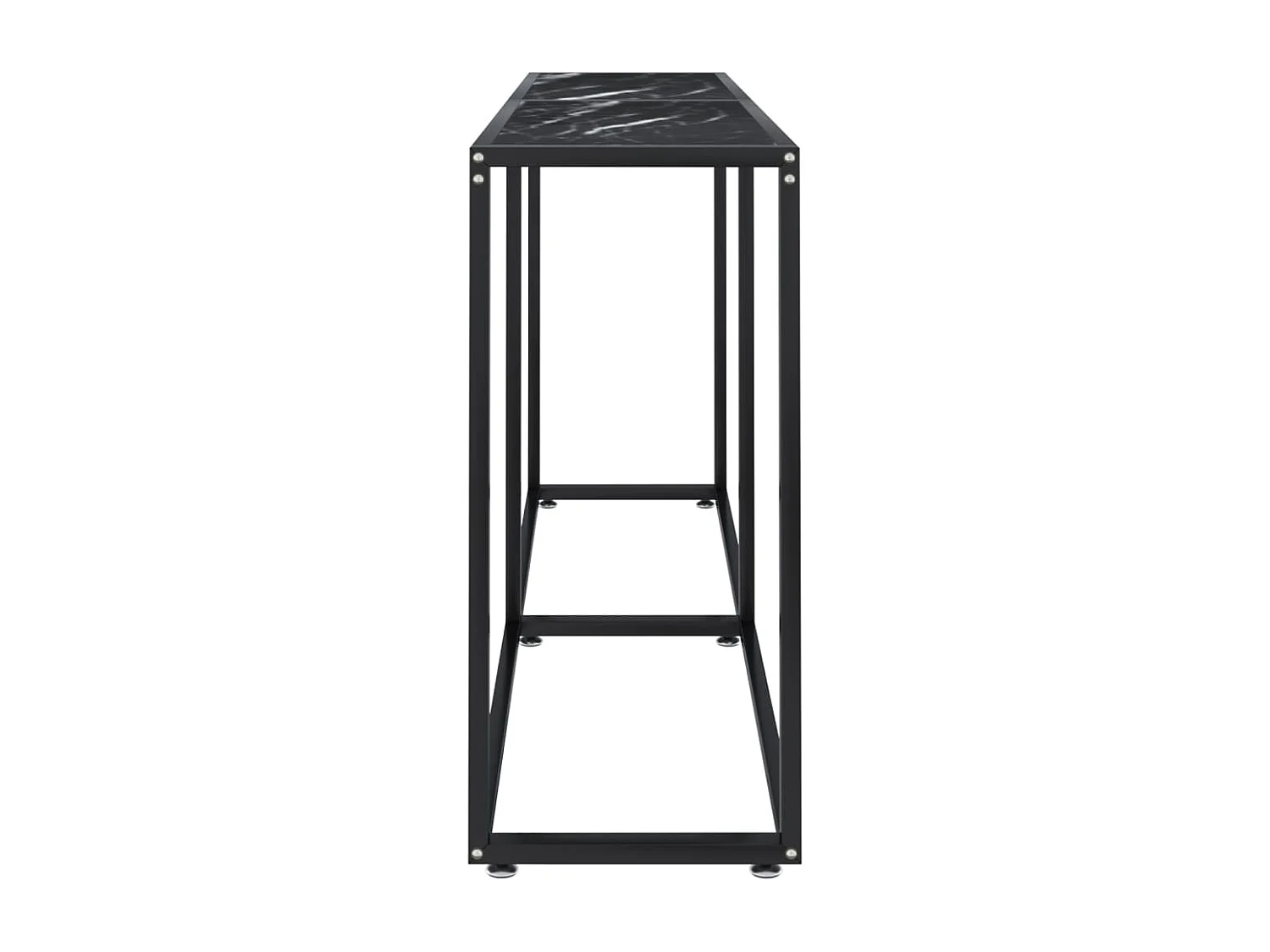 Table console Marbre noir 160x35x75,5 cm Verre trempé FR42955