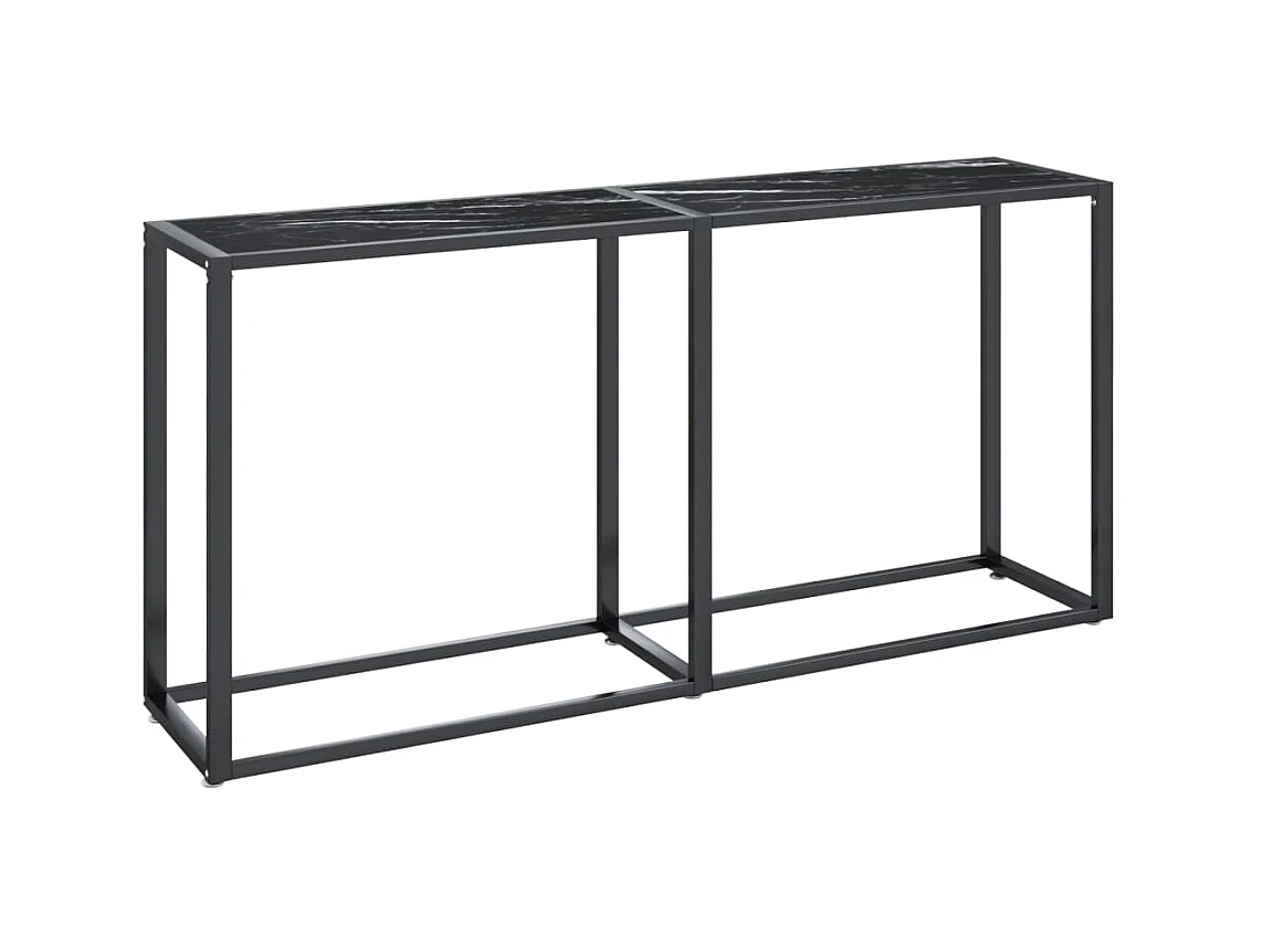 Wandtafel 160x35x75,5 cm gehard glas zwartmarmerkleurig BE386553