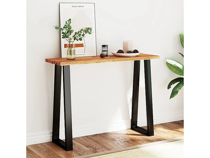 Wandtafel met natuurlijke rand 110x35x80 cm massief acaciahout BE509264